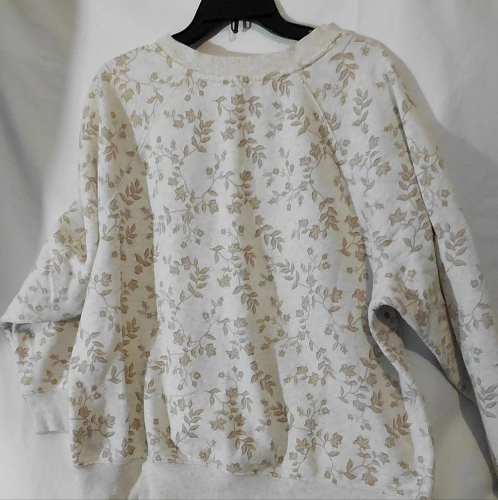 Old Navy Beige Floral Sweatshirt - Picture 3 of 8